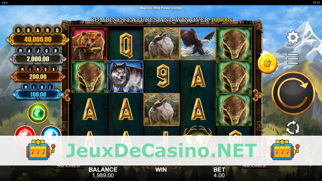 Démo de la machine à sous Majestic Wilds Power Combo