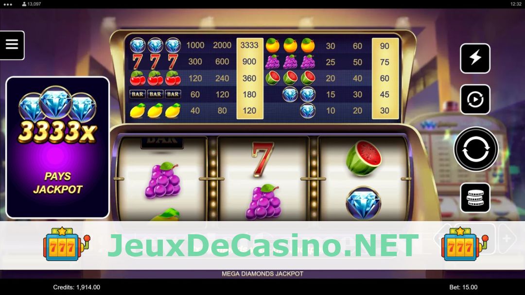 Démo de la machine à sous Mega Diamonds Jackpot