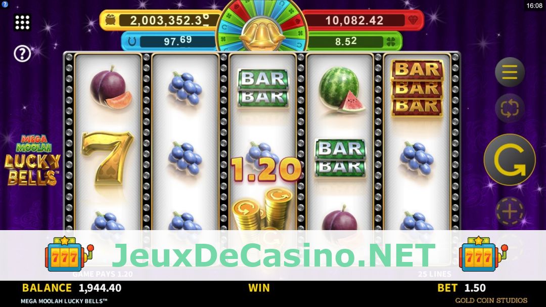 Démo de la machine à sous Mega Moolah Lucky Bells