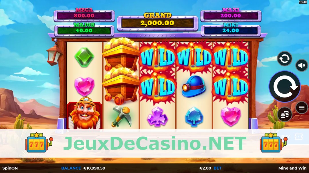 Démo de la machine à sous Mine And Win