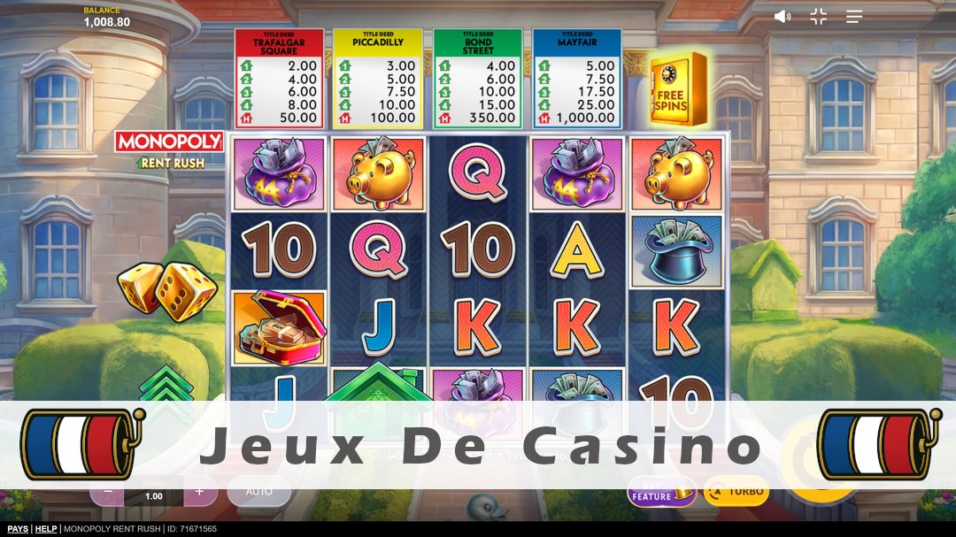 Démo de la machine à sous Monopoly Rent Rush