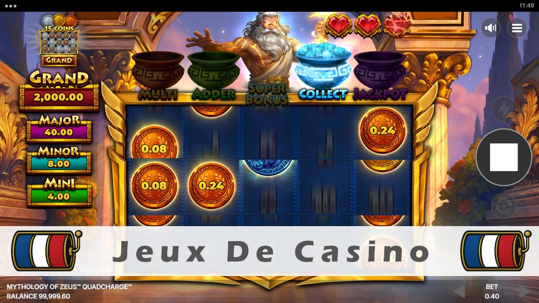 Démo de la machine à sous Mythology of Zeus QUADCHARGE