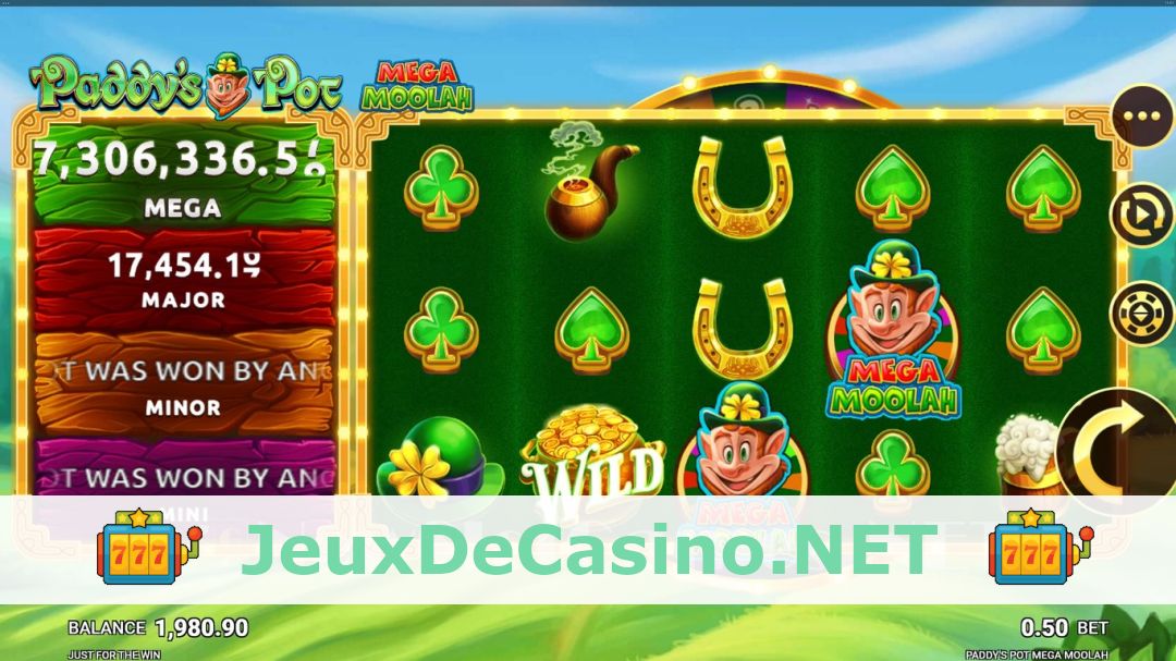 Démo de la machine à sous Paddys Pot Mega Moolah