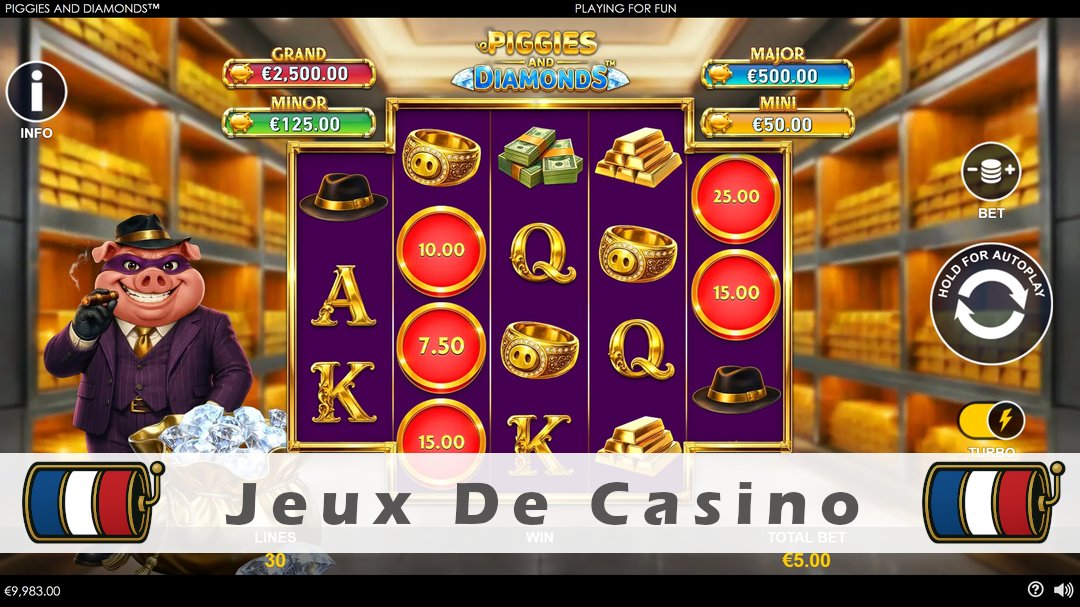 Démo de la machine à sous Piggies and Diamonds