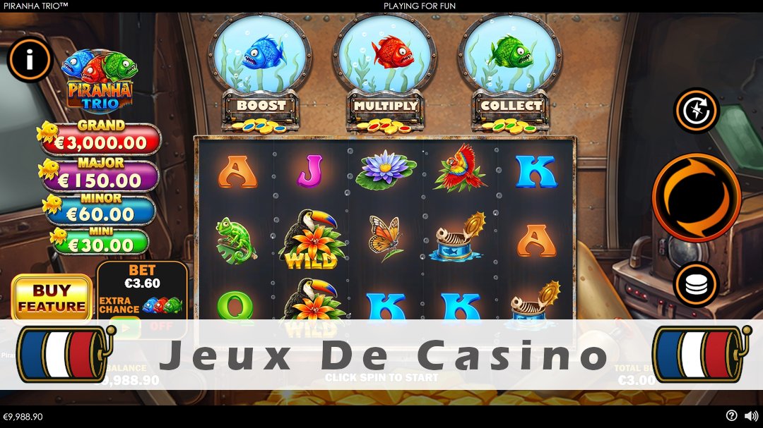 Démo de la machine à sous Piranha Trio