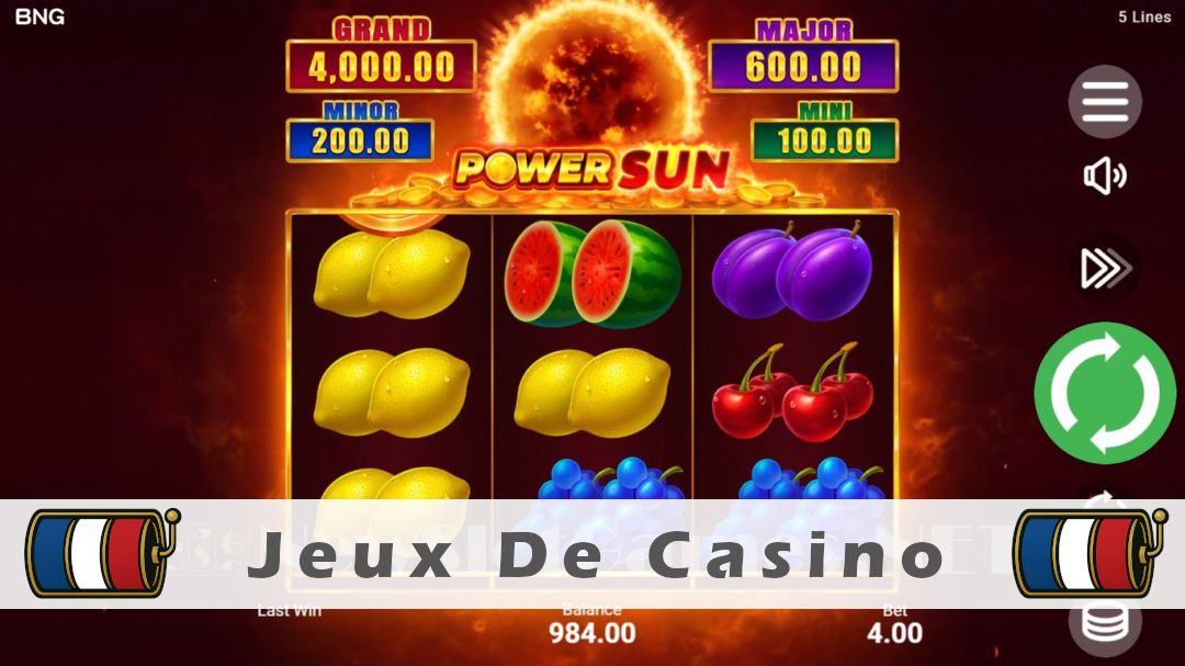 Démo de la machine à sous Power Sun