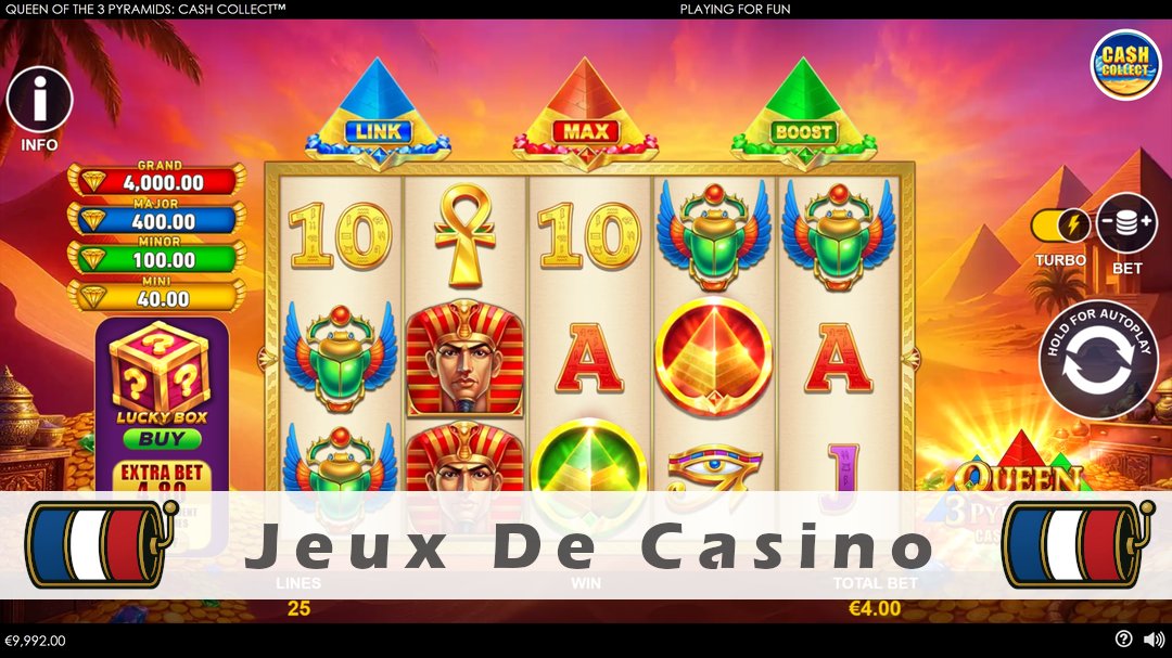 Démo de la machine à sous Queen of the 3 Pyramids Cash Collect