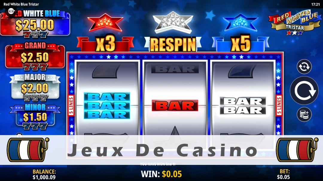 Démo de la machine à sous Red, White & Blue Tristar