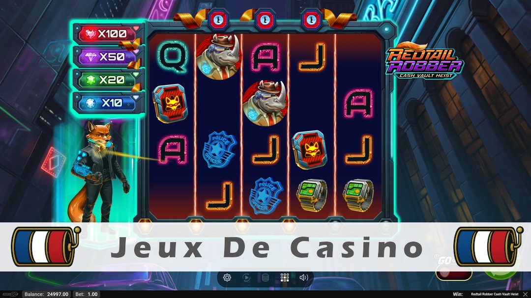 Démo de la machine à sous Redtail Robber Cash Vault Heist