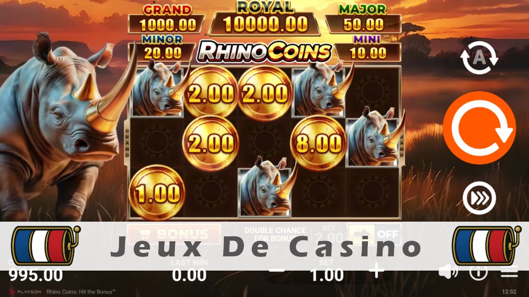 Démo de la machine à sous Rhino Coins Hit the Bonus