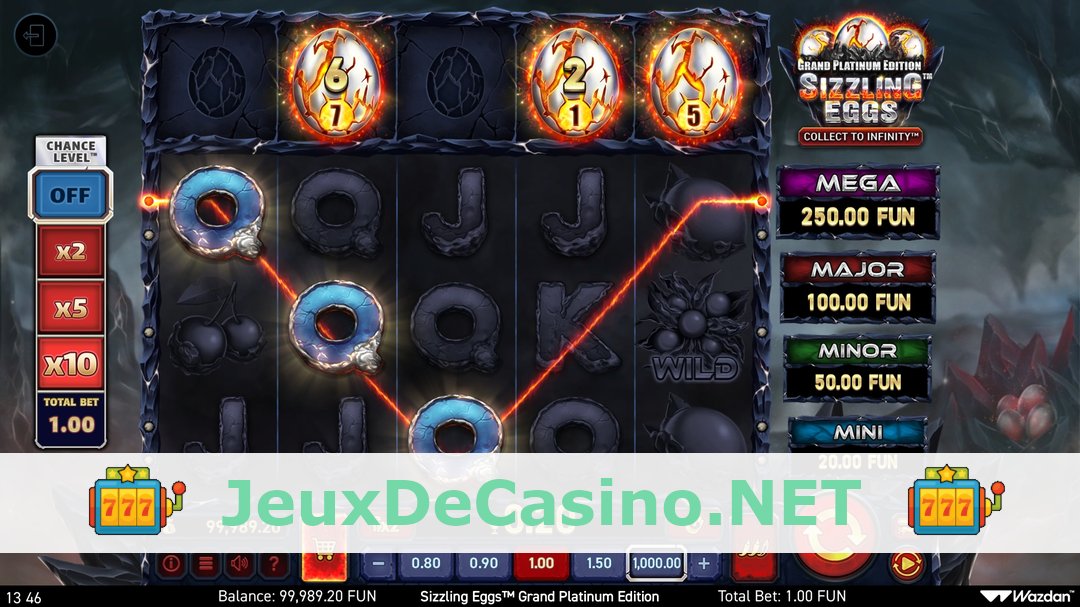 Démo de la machine à sous Sizzling Eggs Grand Platinum Edition