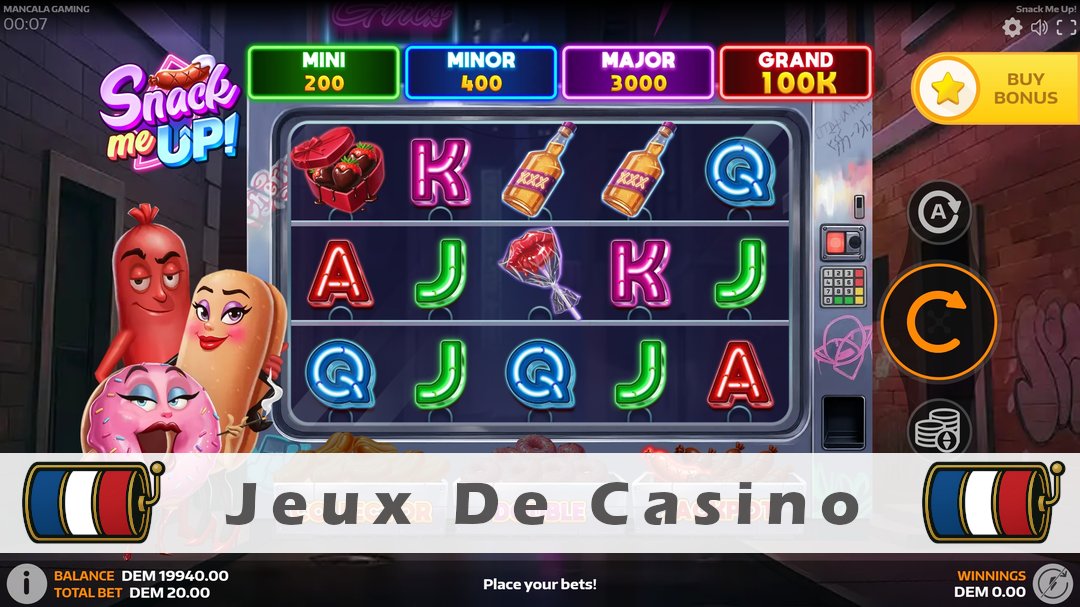 Démo de la machine à sous Snack Me Up!