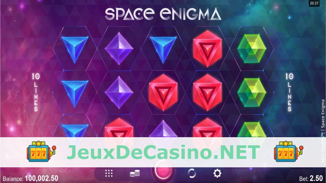 Démo de la machine à sous Space Enigma