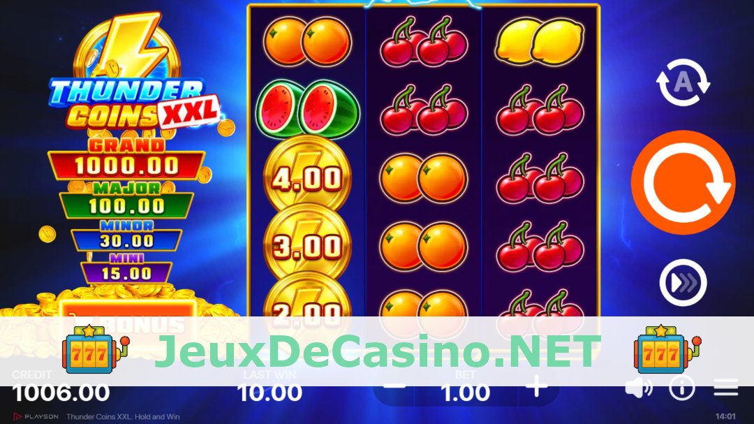 Démo de la machine à sous Thunder Coins XXL