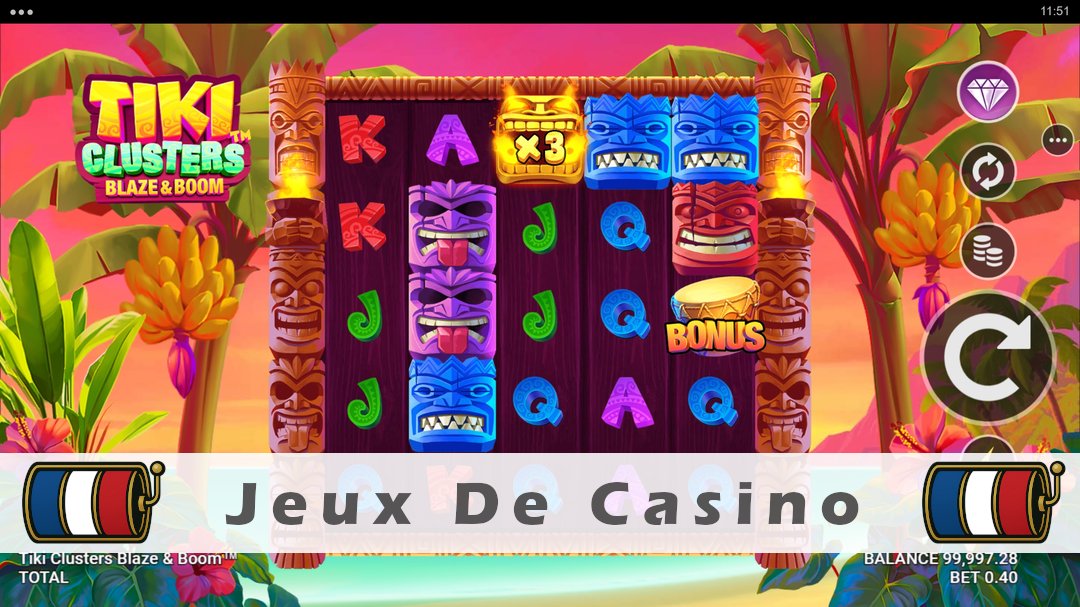 Démo de la machine à sous Tiki Clusters Blaze & Boom