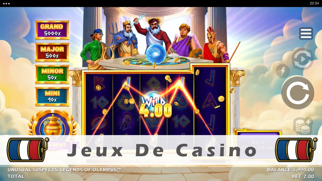 Démo de la machine à sous Unusual Suspects Legends of Olympus