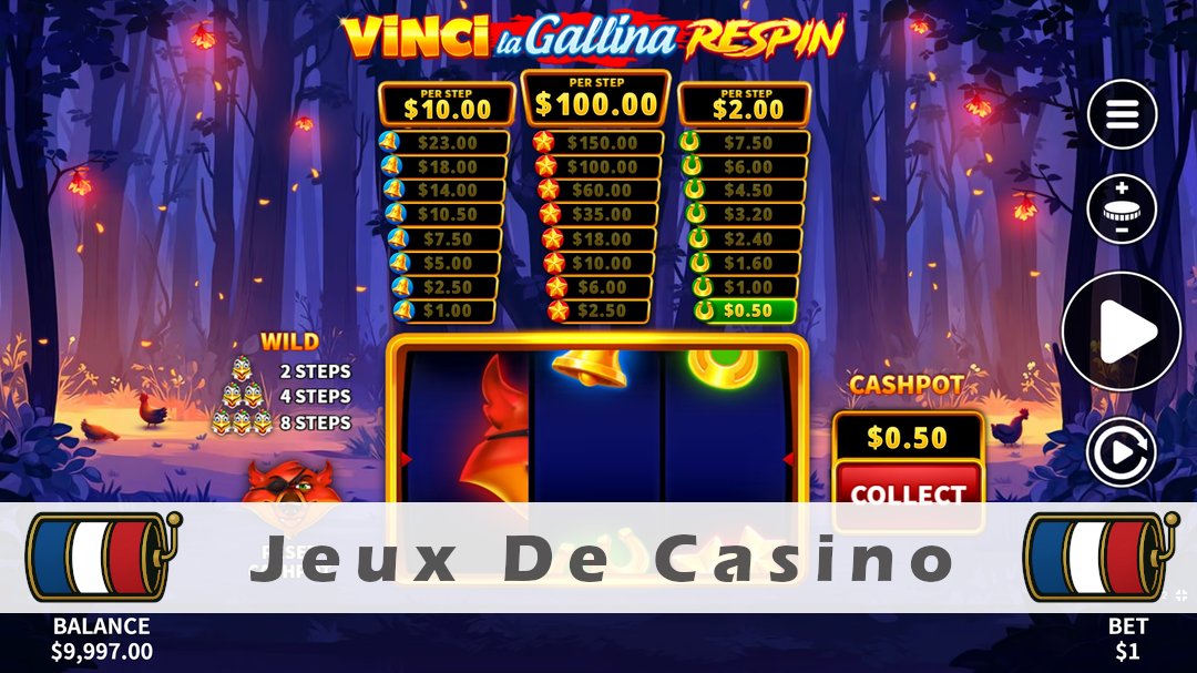 Démo de la machine à sous Vinci La Gallina Respin