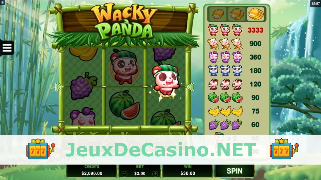 Démo de la machine à sous Wacky Panda