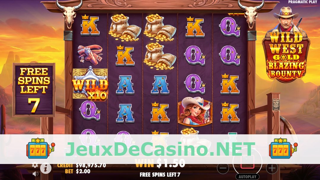 Démo de la machine à sous Wild West Gold Blazing Bounty