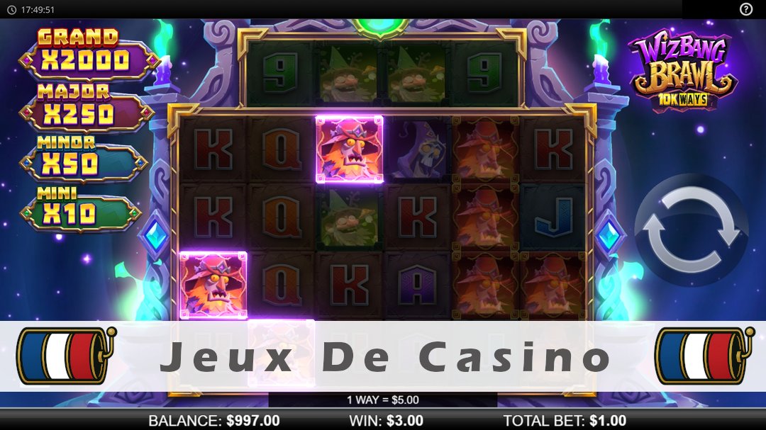 Démo de la machine à sous WizBang Brawl 10K Ways