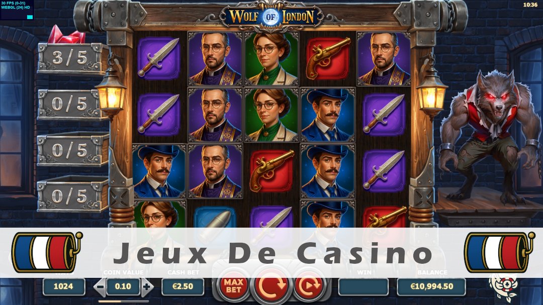 Démo de la machine à sous Wolf of London