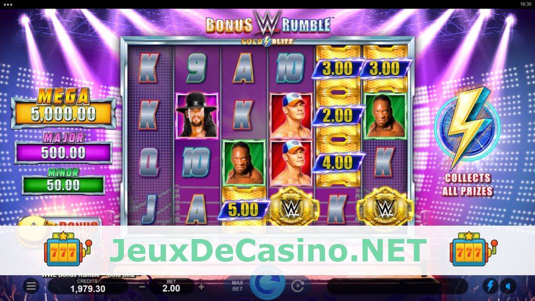 Démo de la machine à sous WWE Bonus Rumble Gold Blitz