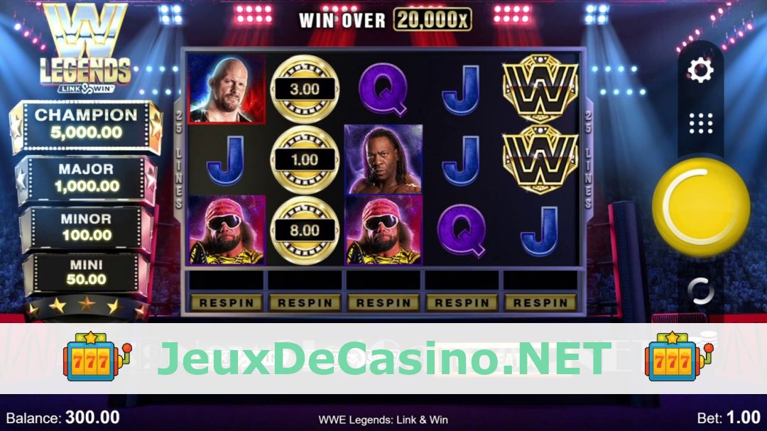 Démo de la machine à sous WWE Legends: Link & Win